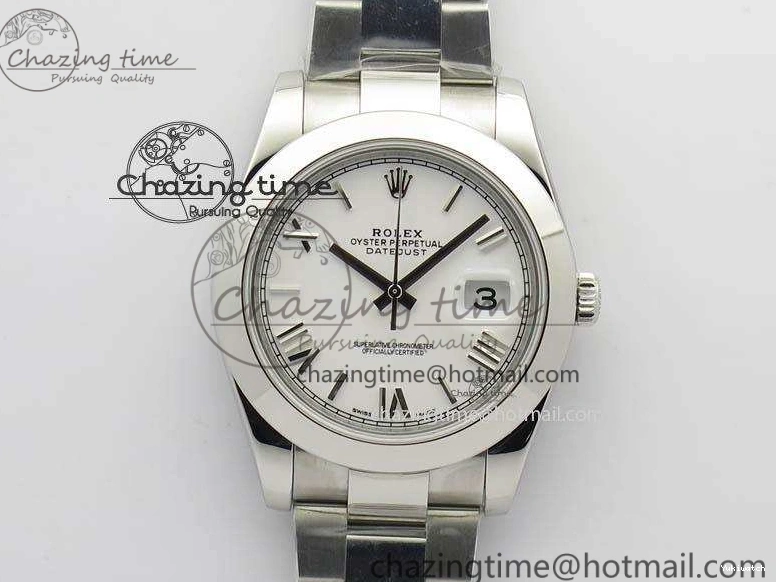 1:1 DateJust SS White Bracelet Dial Edition 41mm On Noob SS Best Roman 126300 A3235 0425